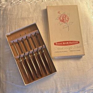 Regent Sheffield Steak Knife Set with Brown Handles